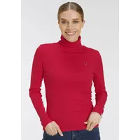 Delmao Rollkragenshirt DELMAO, Damen, Gr. 32/34, rot, Rippware, Obermaterial: