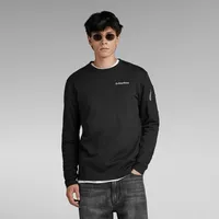 G-Star Longsleeve, mit Reißverschlusstasche am Arm, schwarz