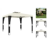 VidaXL Pavillon mit Doppeldach Creme 2,98x2,98 m Stahl