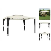 VidaXL Pavillon mit Doppeldach Creme 3,98x2,98 m Stahl