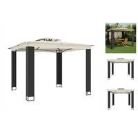 VidaXL Pavillon mit Doppeldach Creme 2,94x2,94 m Stahl