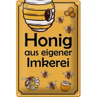 Femer Blechschild Hinweis 20x30cm Honig aus eigener Imkerei Metal