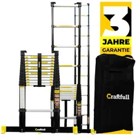 Craftfull Teleskopleiter CF-101B, Soft-Close-Funktion, Ausziehleiter aus Aluminium, 2 m