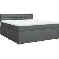 VidaXL Boxspringbett mit Matratze Dunkelgrau 180x200 cm Stoff