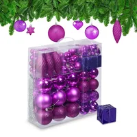 Relaxdays Relaxdays, Weihnachtskugeln 110er Set, Kunststoff, Weihnachtsbaumdeko mit Kugeln