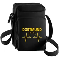 Multifanshop Umhängetasche - Dortmund - Herzschlag - Druck gelb
