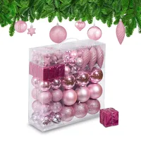 Relaxdays Weihnachtskugeln im 110er Set - Rosa