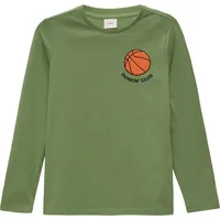 S.Oliver - Langarmshirt mit gummiertem Print, Jungen, grün, XL