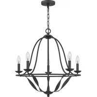 Quoizel Hängeleuchte Kronleuchter Pendelleuchte Esszimmerlampe 5-Flammig Stahl weiß E14