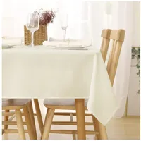 Deconovo Tischdecke Wasserabweisend Tischwäsche Lotuseffekt Tischtuch Leinenoptik (1er Set,