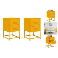 VidaXL Nachttische 2 Stk. Senfgelb 36x39x60,5 cm Stahl