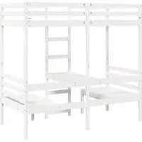 VidaXL Hochbett mit Schreibtisch & Stühlen Kiefer 90 x