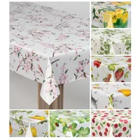 Laro Wachstuch-Tischdecke Wachstischdecke Gartentischdecke, Muster:Kirschblüten Rosa Weiß, Größe:100x120