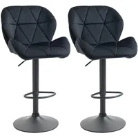 Homcom 2er-Set Barhocker drehbare Barstühle mit Lehne höhenverstellbarer Bistrohocker