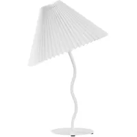 Beliani Tischlampe Weiß mit Metallfuß 48 cm Plisseeschirm Stoffschirm