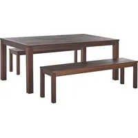 Beliani Gartenmöbel Set Dunkelbraun Akazienholz rechteckiger Tisch 180x100 cm
