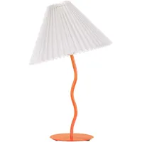 Beliani Tischlampe Orange mit Metallfuß 48 cm Plisseeschirm Stoffschirm