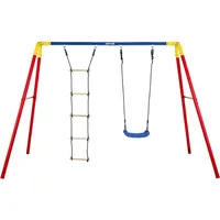 Kettler Doppelschaukel COMBI mit Strickleiter,rot / blau,