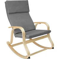 Tectake Schaukelstuhl, Hellgrau, Holz, 65x100x94 cm, Wohnzimmer, Sessel, Schaukelstühle