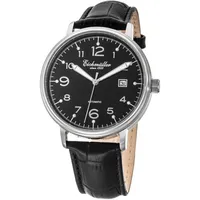 EICHMÜLLER Automatikuhr Schwarz Lederband, 42 mm,