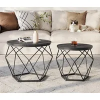 Möbel Kraft Couchtisch 2er-Set ¦ schwarz ¦ Maße (cm):