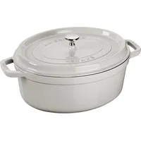 Staub Cocotte 27 cm oval Weisser Trüffel Gusseisen