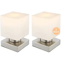 Nino Leuchten LED Tischlampe WÜRFEL Nachttischlampe 2er Set Touch