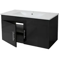 Mendler Waschbecken + Unterschrank HWC-D16, Waschbecken Waschtisch, FSC®-zertifiziert, hochglanz