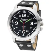 EICHMÜLLER Herrenuhr RE1009 schwarz Lederband 45 mm