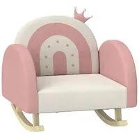 Aiyaplay Kindersessel, Kindersofa mit Krone Dekor, Samtoptik, Kinderstuhl mit
