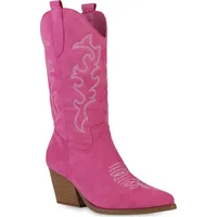 VAN HILL Damen Stiefel Cowboystiefel Stickereien Schuhe 839969, Farbe: