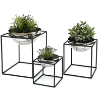 DanDiBo Ambiente DanDiBo Blumenhocker Metall mit Schwarz Silber Blumenständer