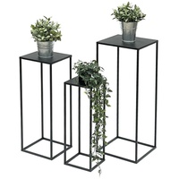 DanDiBo Ambiente DanDiBo Blumenhocker Metall Schwarz Eckig Blumenständer Beistelltisch