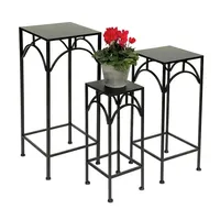 DanDiBo Ambiente DanDiBo Blumenhocker Schwarz, Metall, 28x70x28 cm, Wohnzimmer,