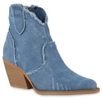 Stiefelparadies Damen Cowboy Boots in Hellblau,