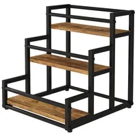 Vicco Treppenregal Fyrk, Eiche Schwarz 33 x 34 cm