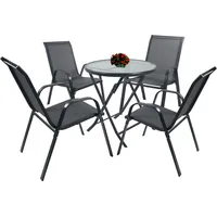 VCM 5-tlg Balkonset Gartenmöbel Set Sonlas
