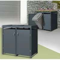 ML-Design Mülltonnenbox 2er mit Pflanzdach für 2 Mülltonnen, 240L