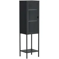 VCM ebuy24 Misha Vitrinenschrank 1 Tür, 4 Ablagen, Schwarz