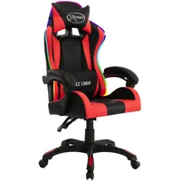 VidaXL Gaming-Stuhl mit RGB LED-Leuchten Rot und Schwarz Kunstleder
