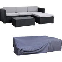 Svita CALIFORNIA Gartenlounge Set mit Abdeckhaube Polyrattan mit Kissen
