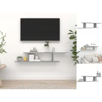 VidaXL TV-Wandregal Grau Sonoma 125x18x23 cm Holzwerkstoff