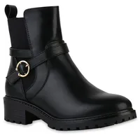 VAN HILL Biker Boots in Schwarz