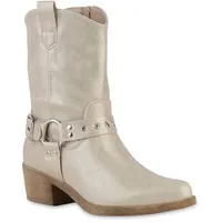 VAN HILL Cowboy Boots in Gold