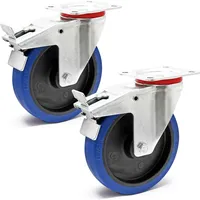 Wiltec Lenkrollen Set 2x Transportrolle Ø200mm 350kg pro Rad