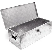 Wiltec Werkzeugbox Alu 76x32x24,5 cm Silberfarbene Transportbox, Werkzeugkiste inkl.