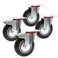 Wiltec Möbelrollen, Transportrolle Set 2x Doppelstopp-Lenkrolle 2x Lenkrolle mit