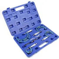 Wiltec Mikrometer Werkzeug Set, Messbereich 0-100 mm, Messgenauigkeit 0,01