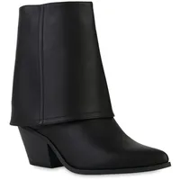 VAN HILL Damen Leicht Gefütterte Cowboy Boots Stiefeletten Spitze