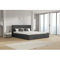 Fun Möbel Polsterbett Doppelbett BERGEN 120x200cm Stoff Freya Grafit